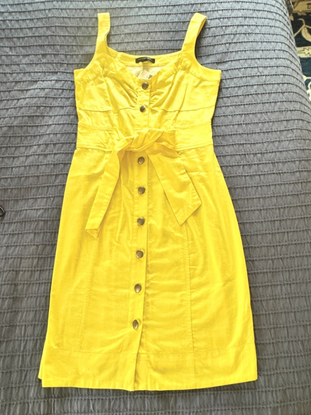 Banana Republic Yellow Linen Belted Dress Size 2 NWT